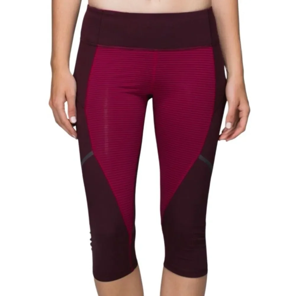 Lululemon Hop To It Crop *Full-On Luxtreme Bordeaux